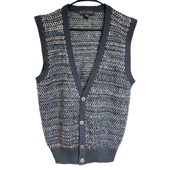 Basic Elements Other - Vintage 100% Wool Men's Knit Sweater Vest Grandpacore EUC Smart Casual Size M